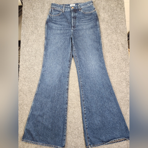 Wrangler Denim - Wrangler Wanderer Flare Jeans Womens Sz 29x34 Blue High Rise Indigood Western